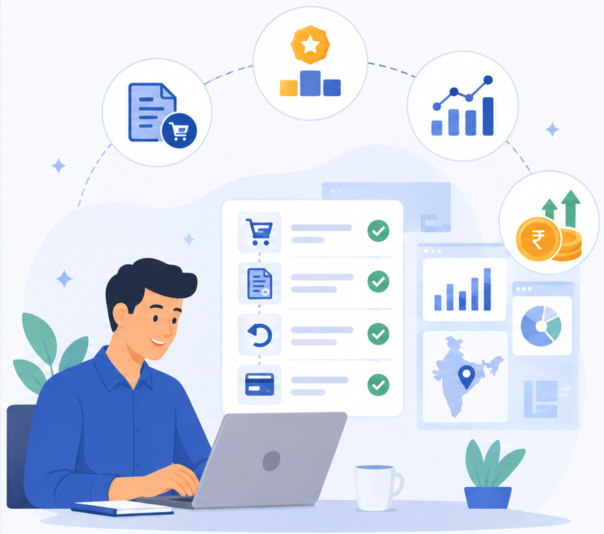 Order to payout workflow illustration